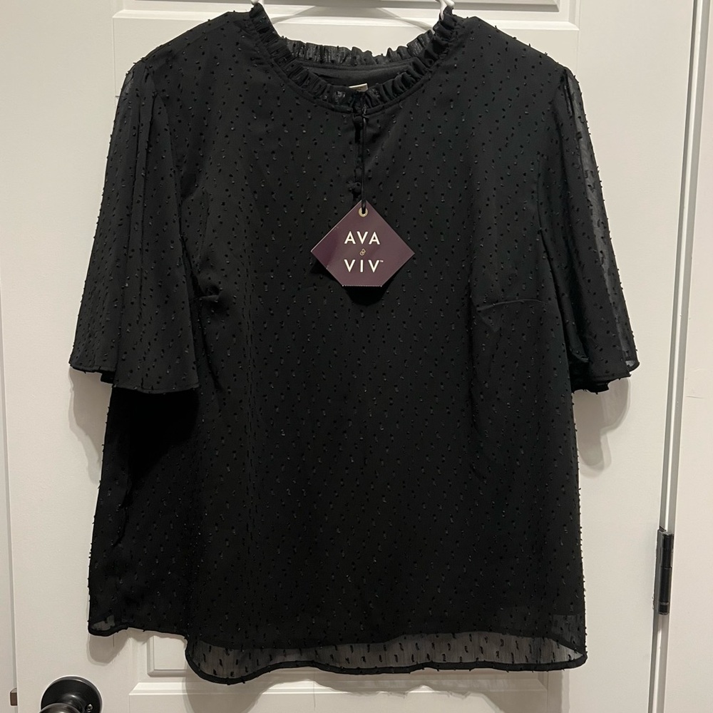 Ava and Viv Black Blouse